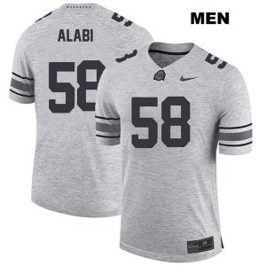 Men's NCAA Ohio State Buckeyes Joshua Alabi #58 College Stitched Authentic Nike Gray Football Jersey LF20Q50CC